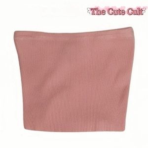 LNWT - FOREVER 21 Pink Ribbed Knit Tube Top  - M